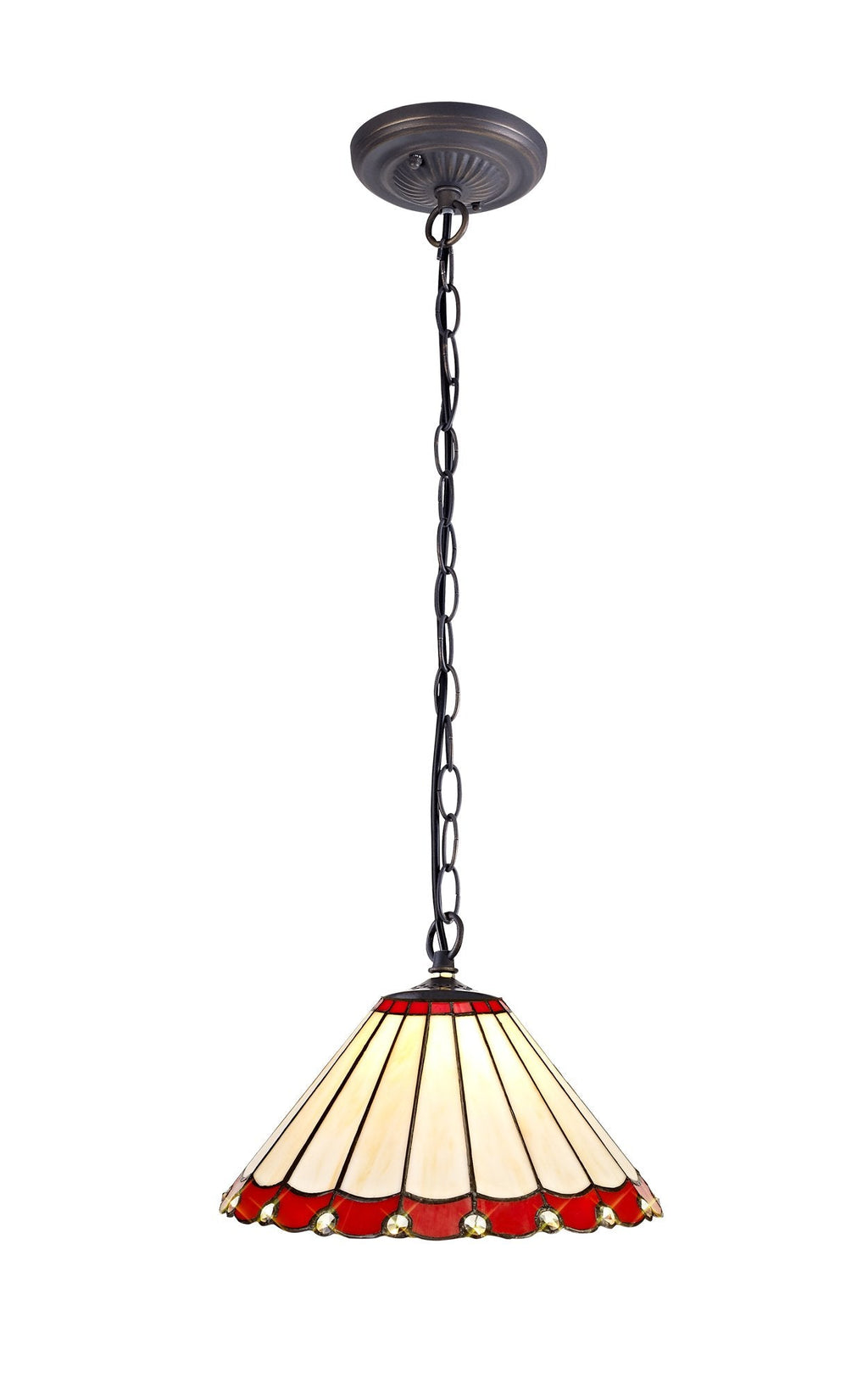 Luminosity Designs - 30cm 2 Light Chamber Tiffany Pendant Light, 2x E27 - Luminosity Designs Ltd