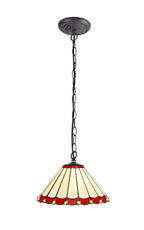 Luminosity Designs - 30cm 2 Light Chamber Tiffany Pendant Light, 2x E27 - Luminosity Designs Ltd