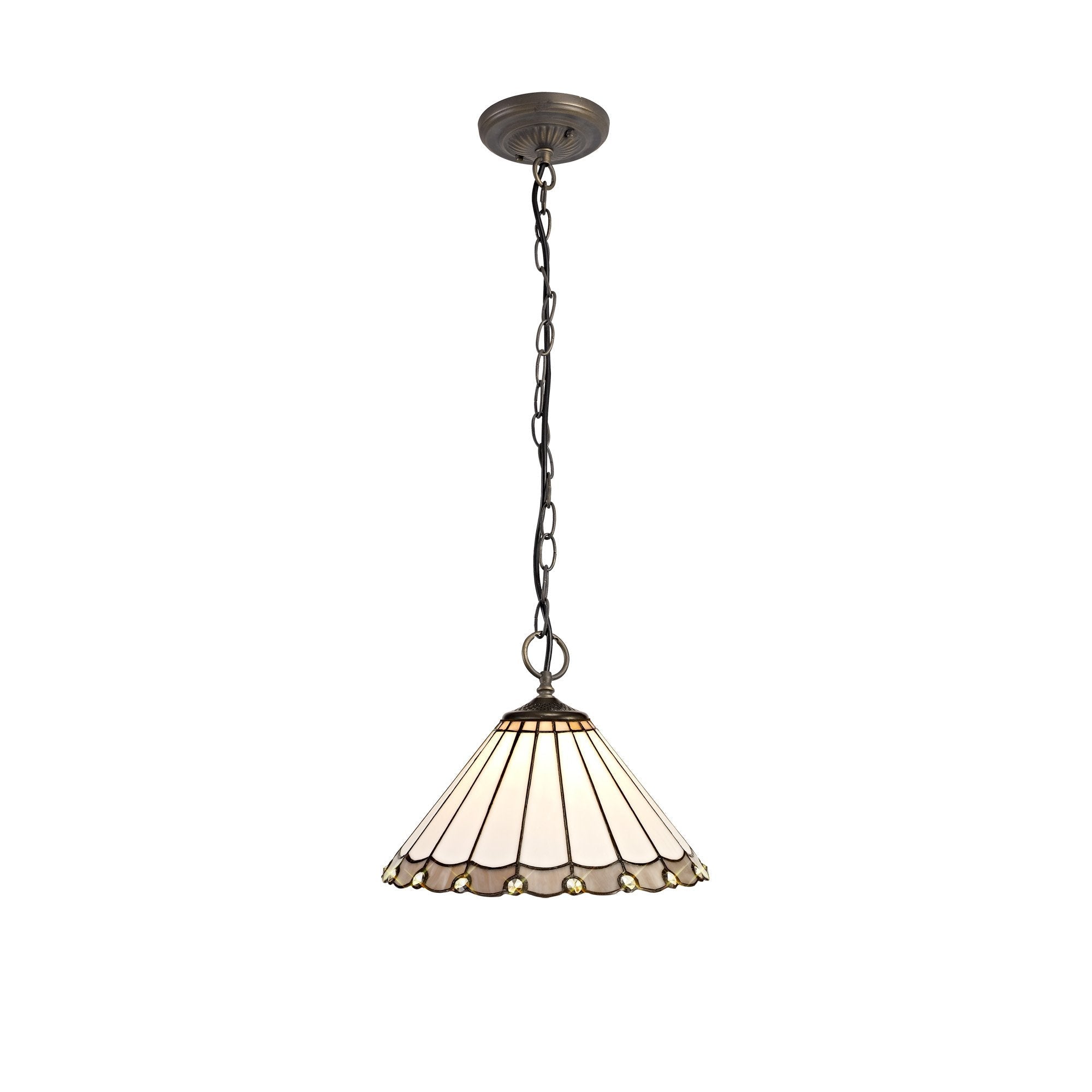 Luminosity Designs - 30cm 2 Light Chamber Tiffany Pendant Light, 2x E27 - Luminosity Designs Ltd