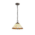 Luminosity Designs - 30cm 2 Light Chamber Tiffany Pendant Light, 2x E27 - Luminosity Designs Ltd
