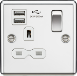 Rounded Edge 1g USB Switched Socket