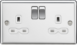 Rounded Edge 2g Switched Socket