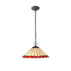 Luminosity Designs - 40cm 2 Light Chamber Tiffany Pendant Light, 2x E27 - Luminosity Designs Ltd