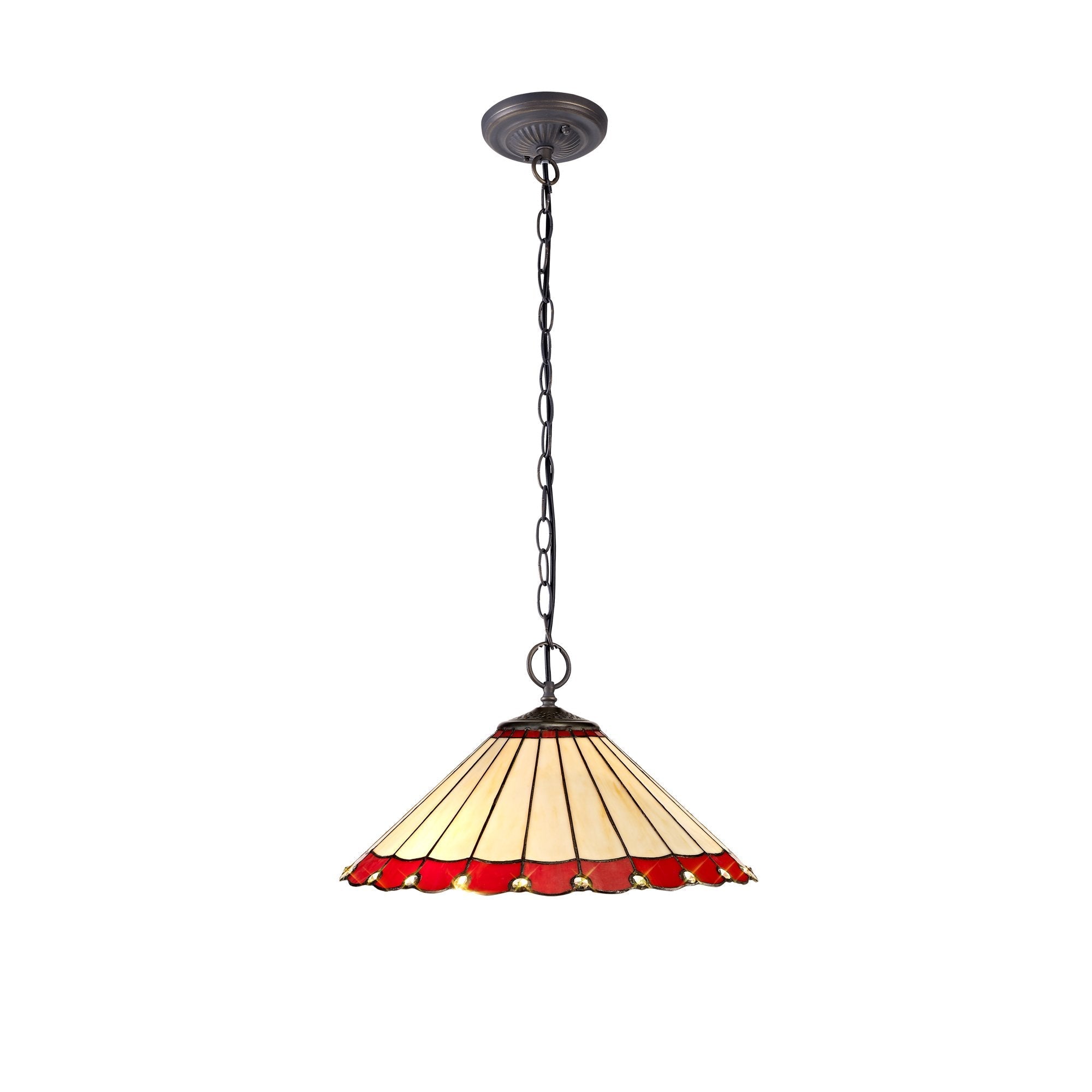 Luminosity Designs - 40cm 2 Light Chamber Tiffany Pendant Light, 2x E27 - Luminosity Designs Ltd