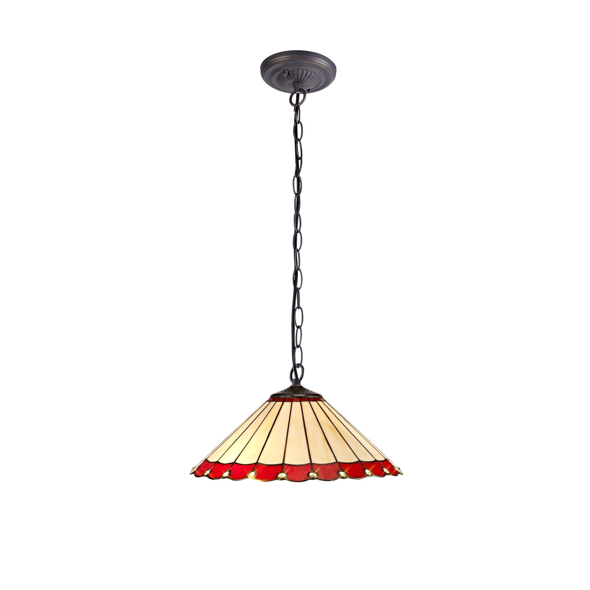 Luminosity Designs - 40cm 2 Light Chamber Tiffany Pendant Light, 2x E27 - Luminosity Designs Ltd