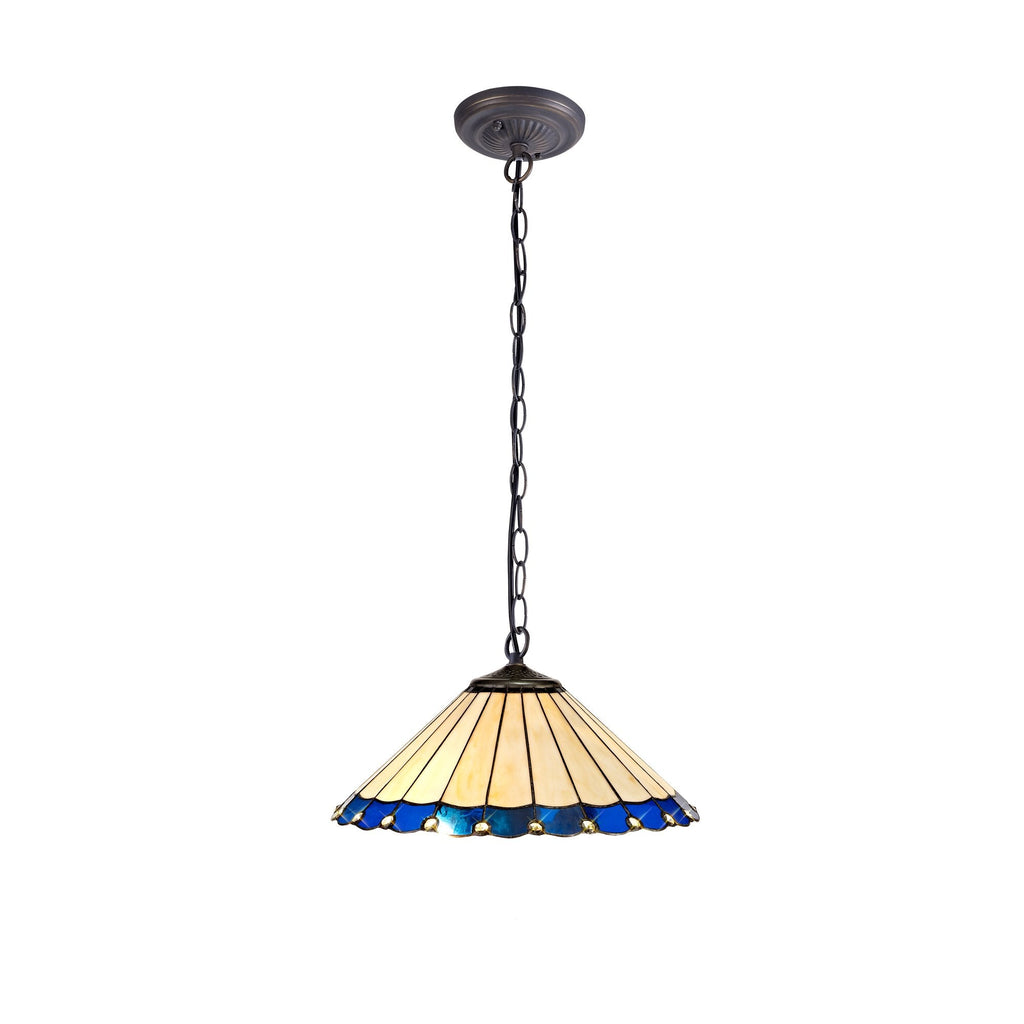 Luminosity Designs - 40cm 2 Light Chamber Tiffany Pendant Light, 2x E27 - Luminosity Designs Ltd
