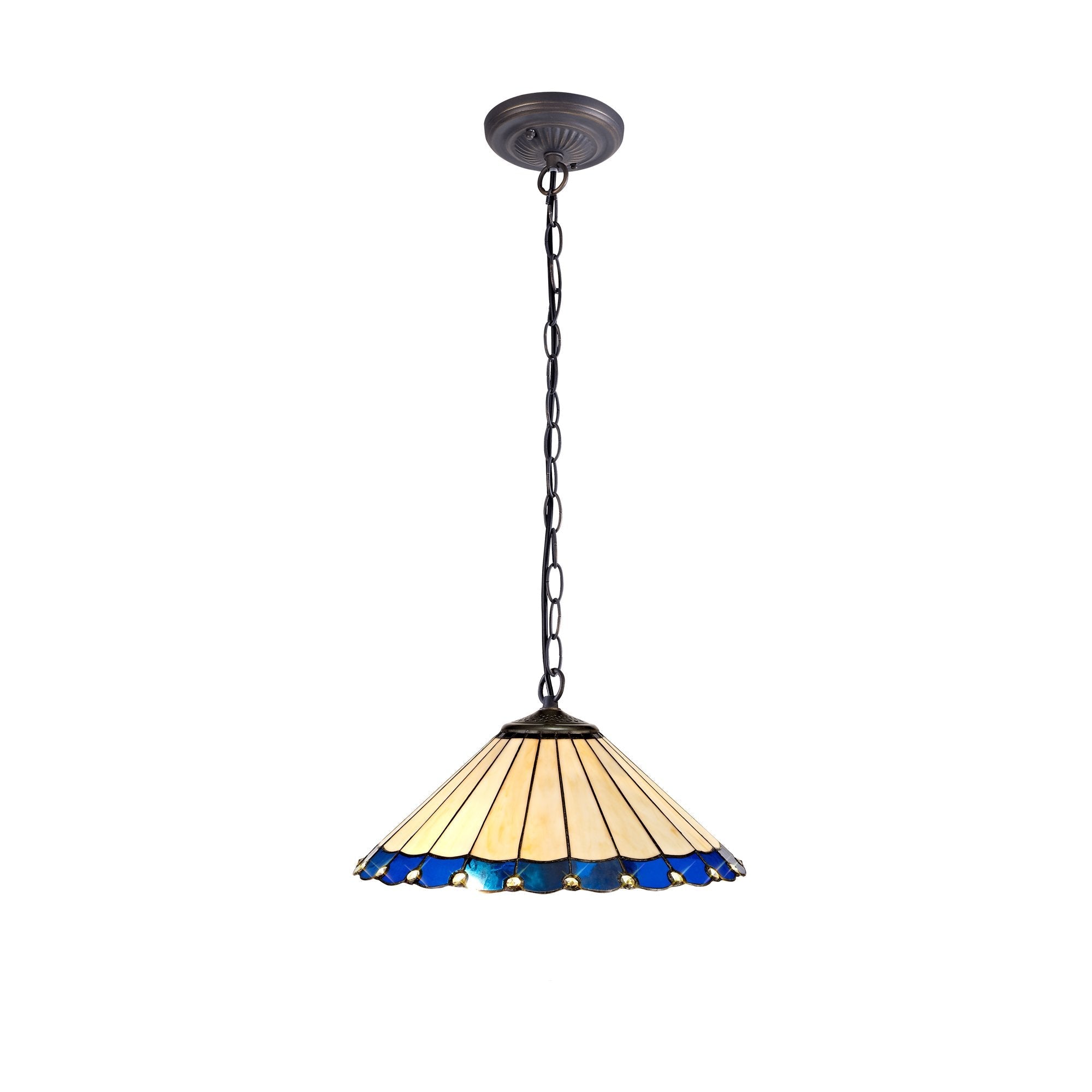 Luminosity Designs - 40cm 2 Light Chamber Tiffany Pendant Light, 2x E27 - Luminosity Designs Ltd