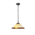 Luminosity Designs - 40cm 2 Light Chamber Tiffany Pendant Light, 2x E27 - Luminosity Designs Ltd