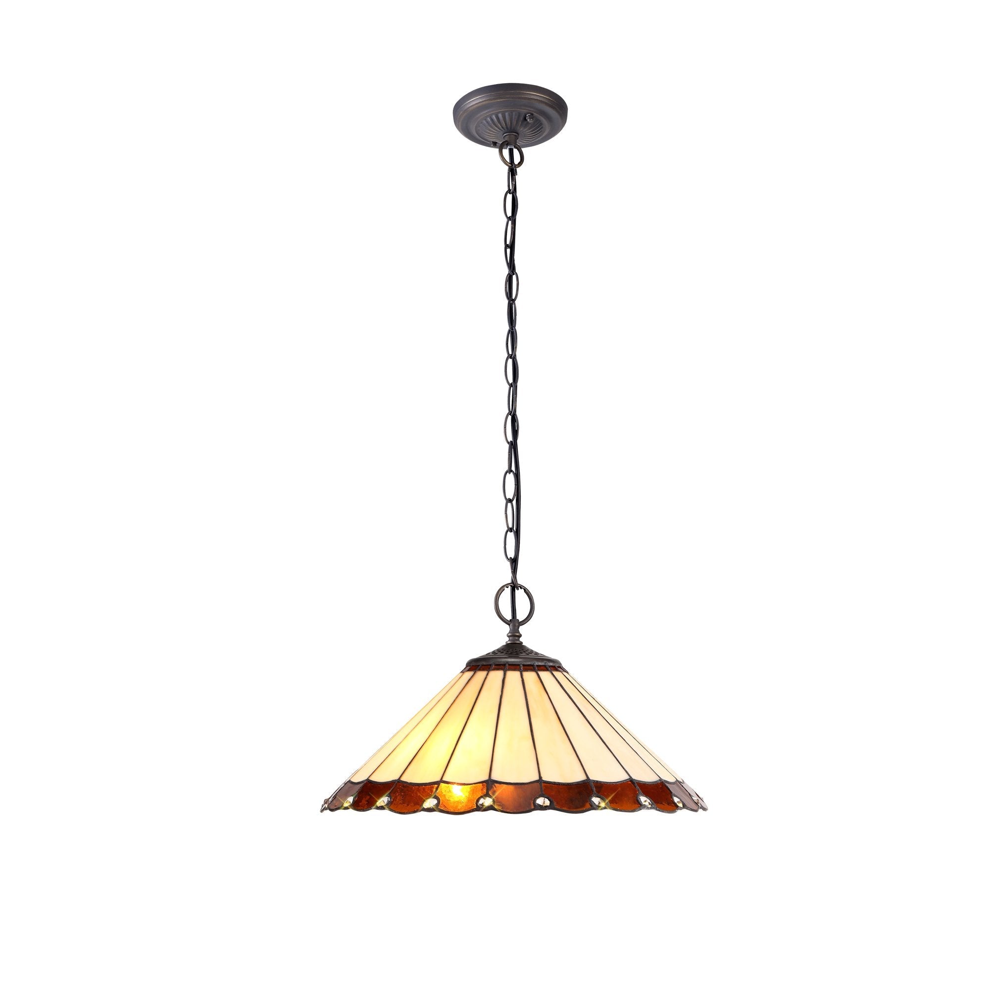 Luminosity Designs - 40cm 2 Light Chamber Tiffany Pendant Light, 2x E27 - Luminosity Designs Ltd