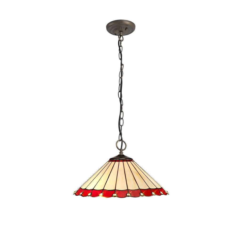 Luminosity Designs - 40cm 2 Light Chamber Tiffany Pendant Light, 2x E27 - Luminosity Designs Ltd