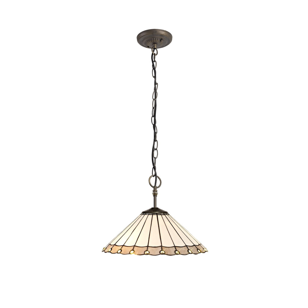 Luminosity Designs - 40cm 2 Light Chamber Tiffany Pendant Light, 2x E27 - Luminosity Designs Ltd