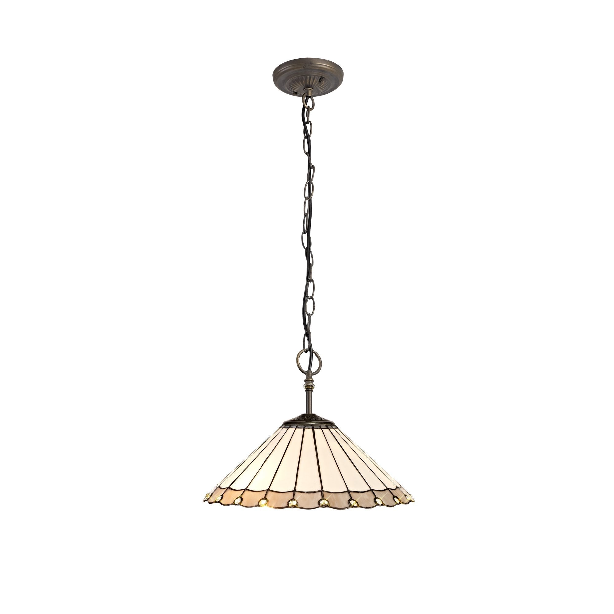 Luminosity Designs - 40cm 2 Light Chamber Tiffany Pendant Light, 2x E27 - Luminosity Designs Ltd