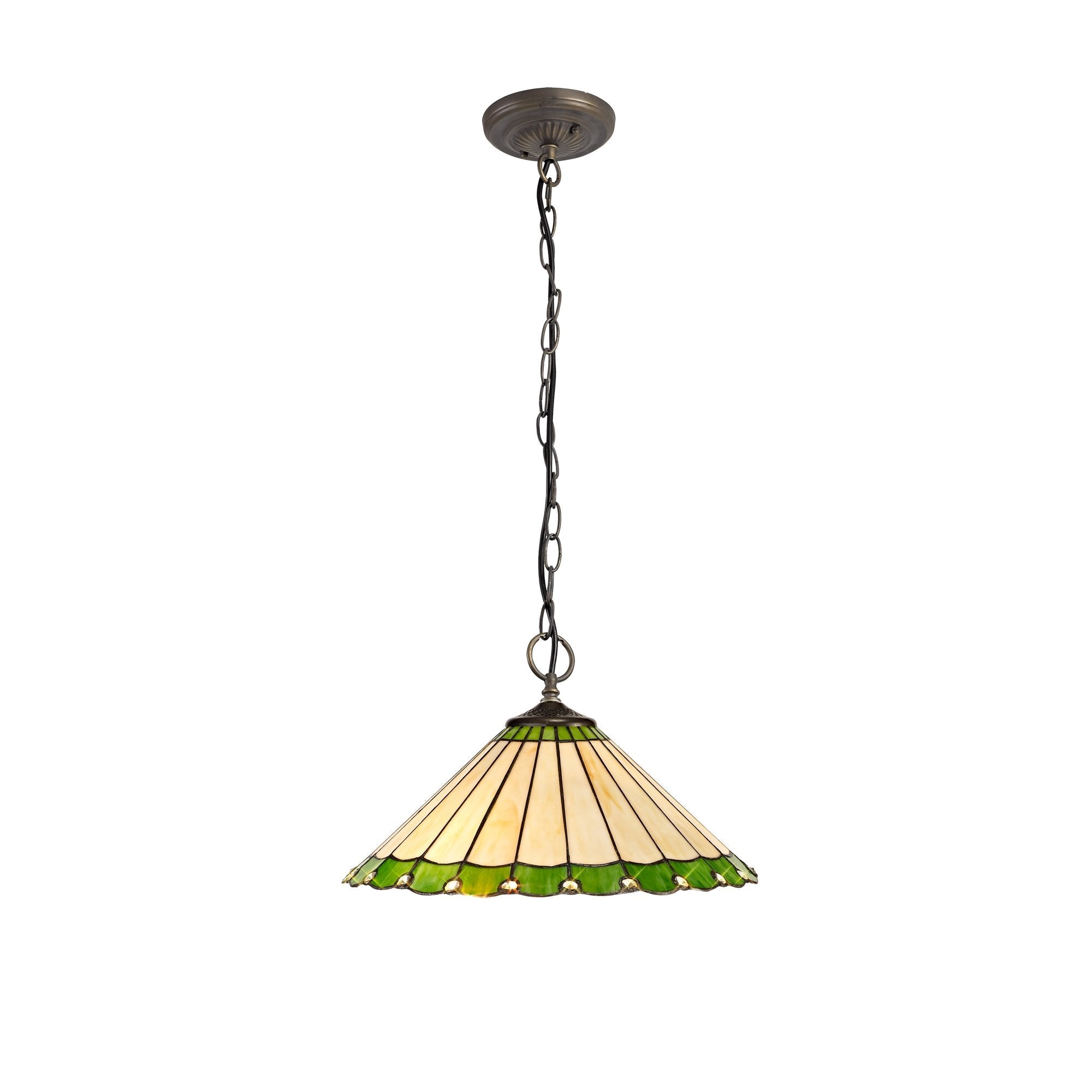 Luminosity Designs - 40cm 2 Light Chamber Tiffany Pendant Light, 2x E27 - Luminosity Designs Ltd