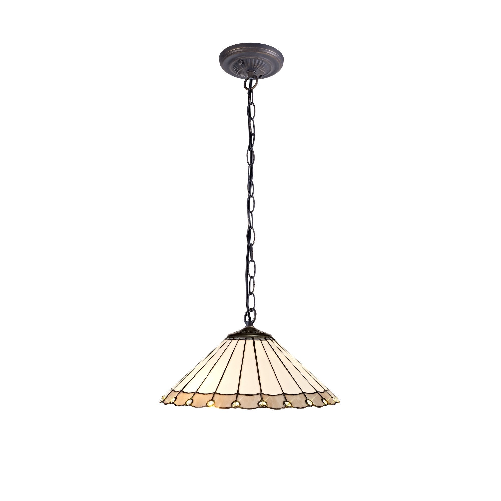 Luminosity Designs - 40cm 2 Light Chamber Tiffany Pendant Light, 2x E27 - Luminosity Designs Ltd