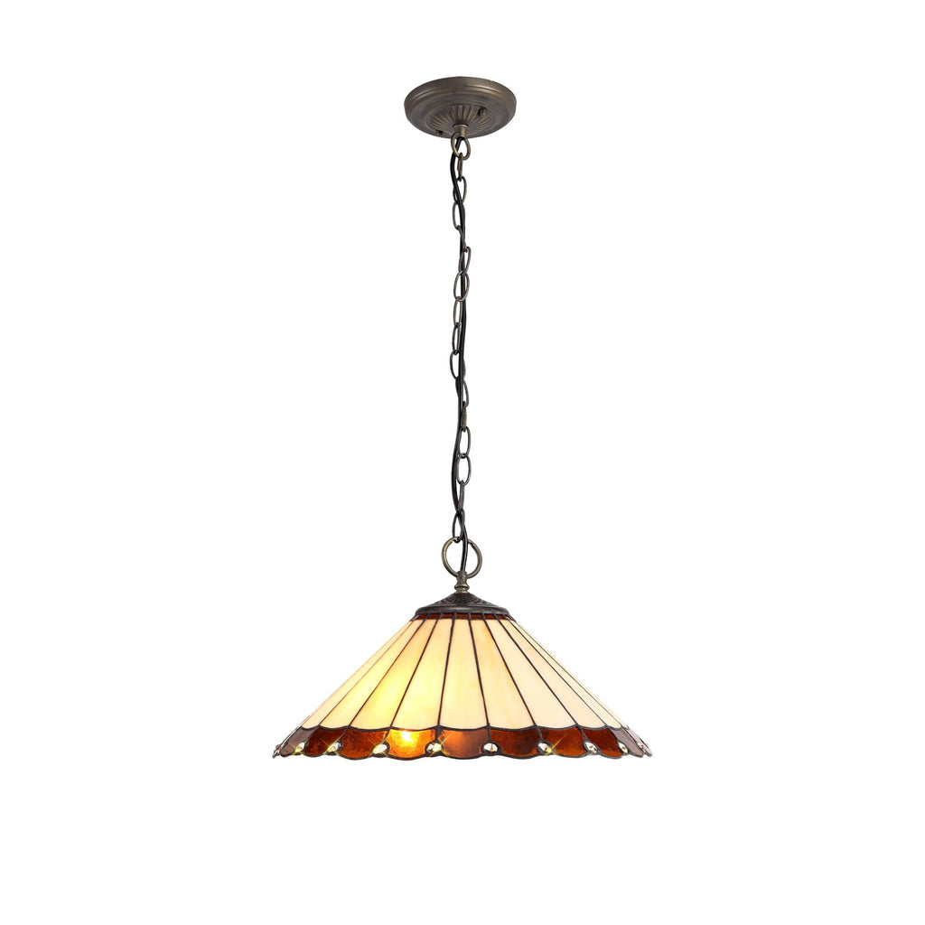 Luminosity Designs - 40cm 2 Light Chamber Tiffany Pendant Light, 2x E27 - Luminosity Designs Ltd
