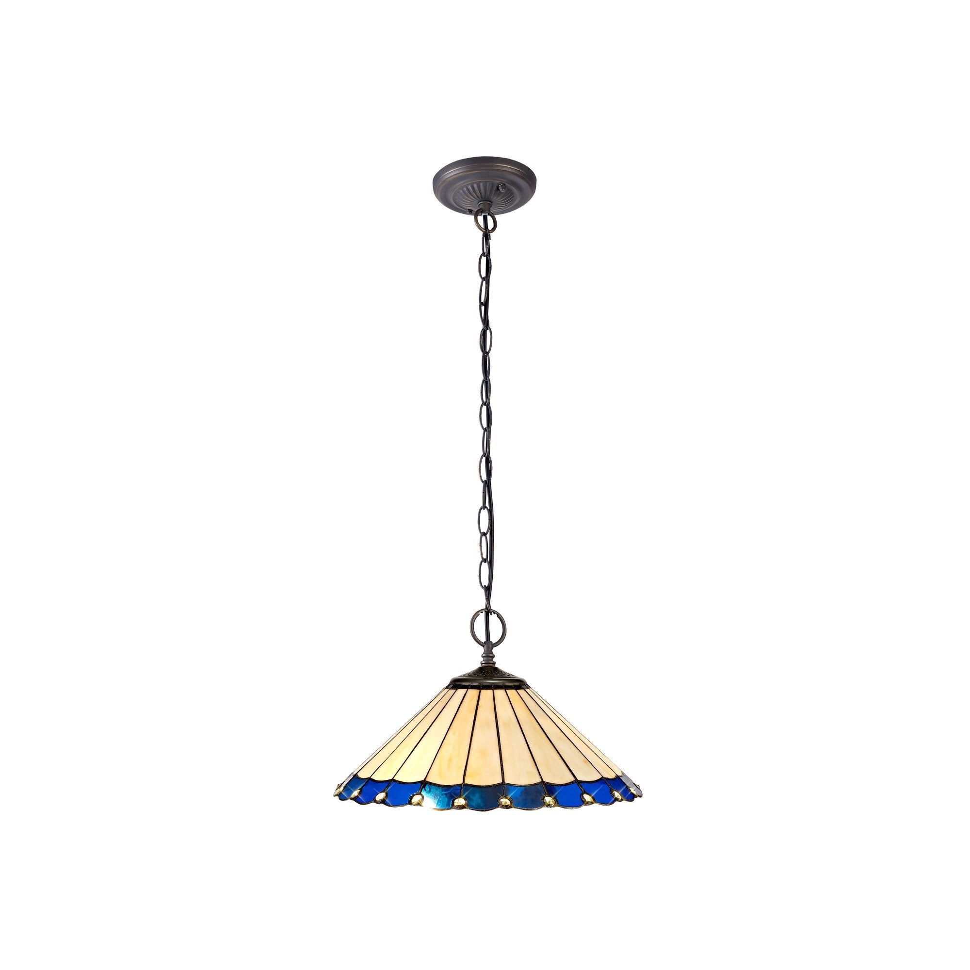 Luminosity Designs - 40cm 2 Light Chamber Tiffany Pendant Light, 2x E27 - Luminosity Designs Ltd