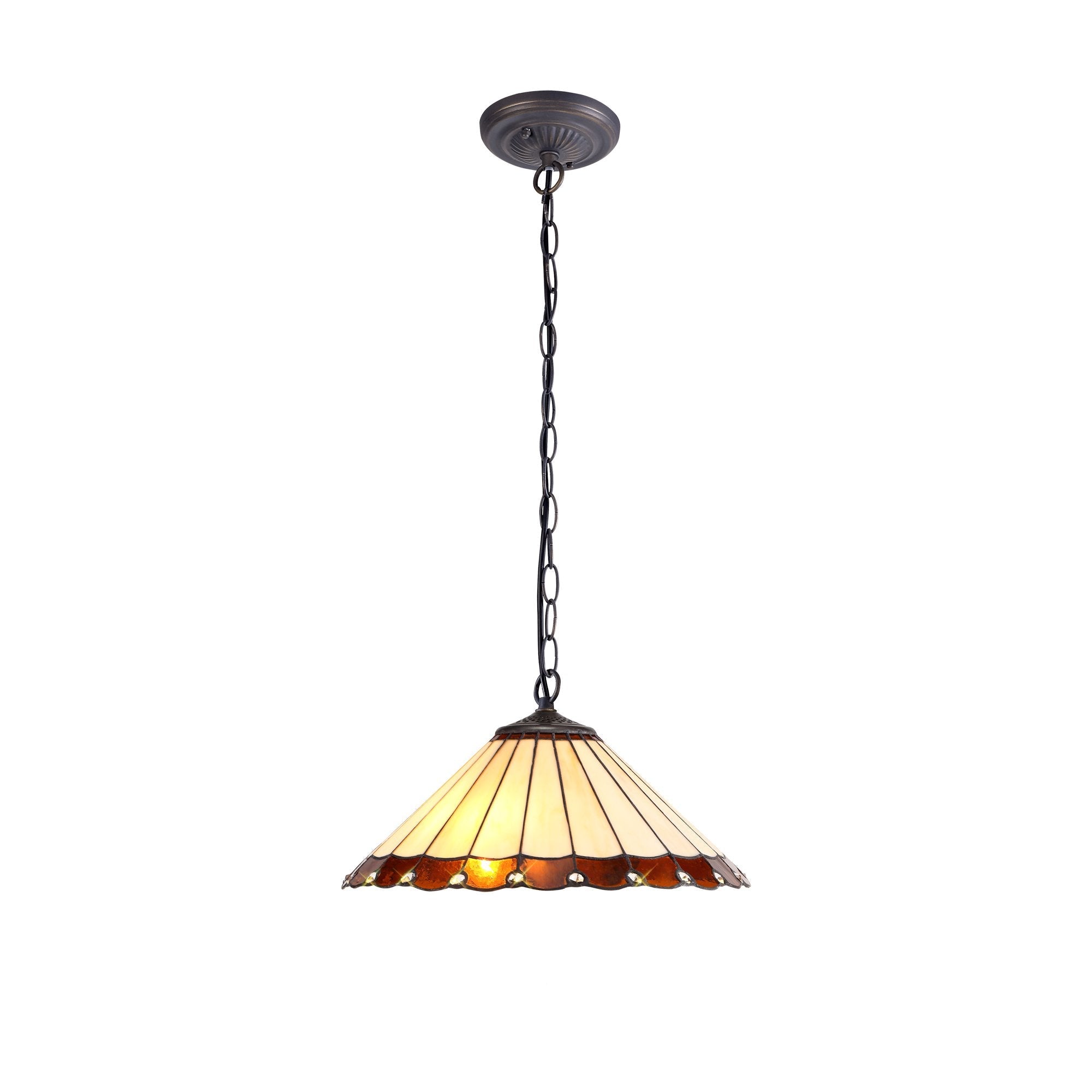 Luminosity Designs - 40cm 2 Light Chamber Tiffany Pendant Light, 2x E27 - Luminosity Designs Ltd