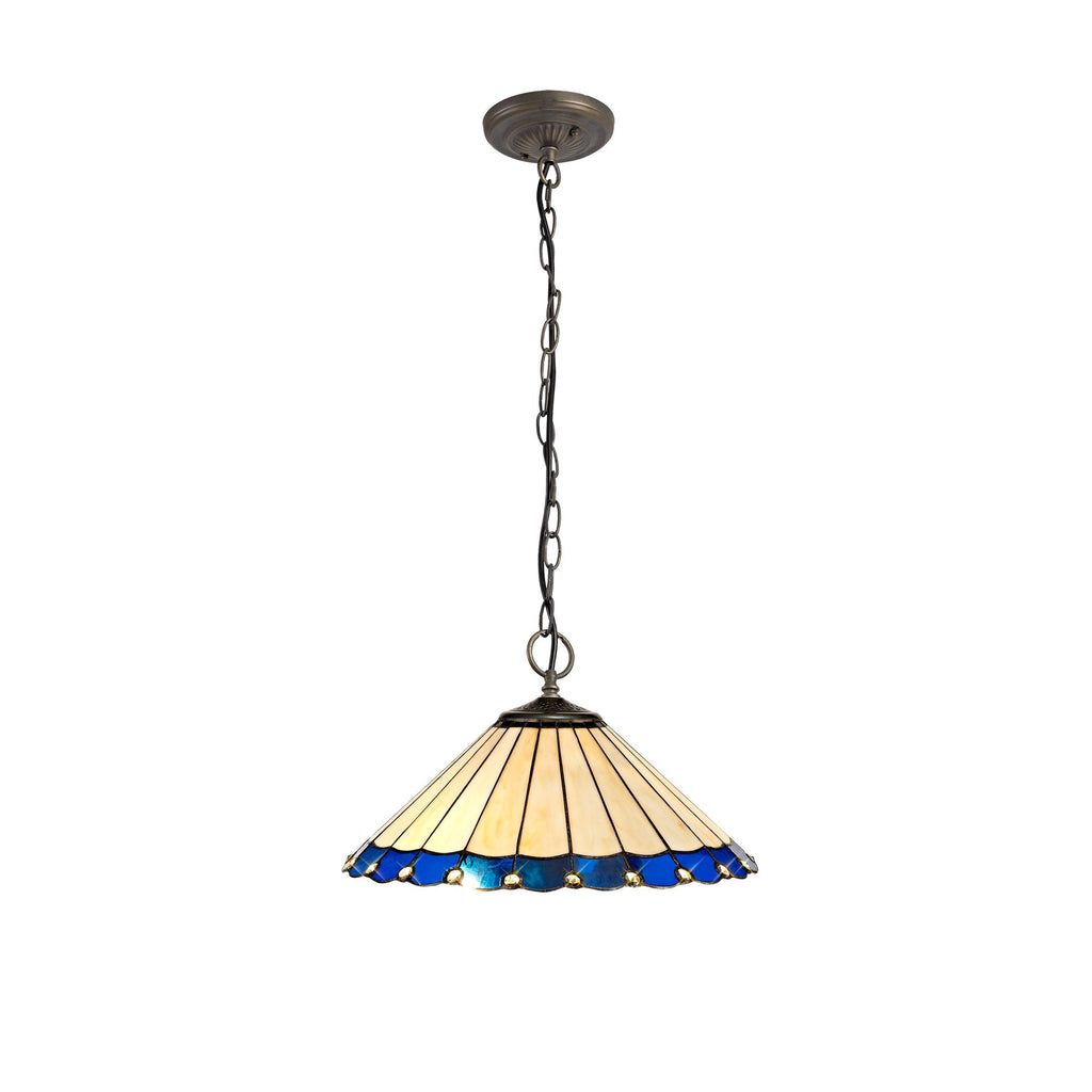 Luminosity Designs - 40cm 2 Light Chamber Tiffany Pendant Light, 2x E27 - Luminosity Designs Ltd