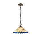 Luminosity Designs - 40cm 2 Light Chamber Tiffany Pendant Light, 2x E27 - Luminosity Designs Ltd