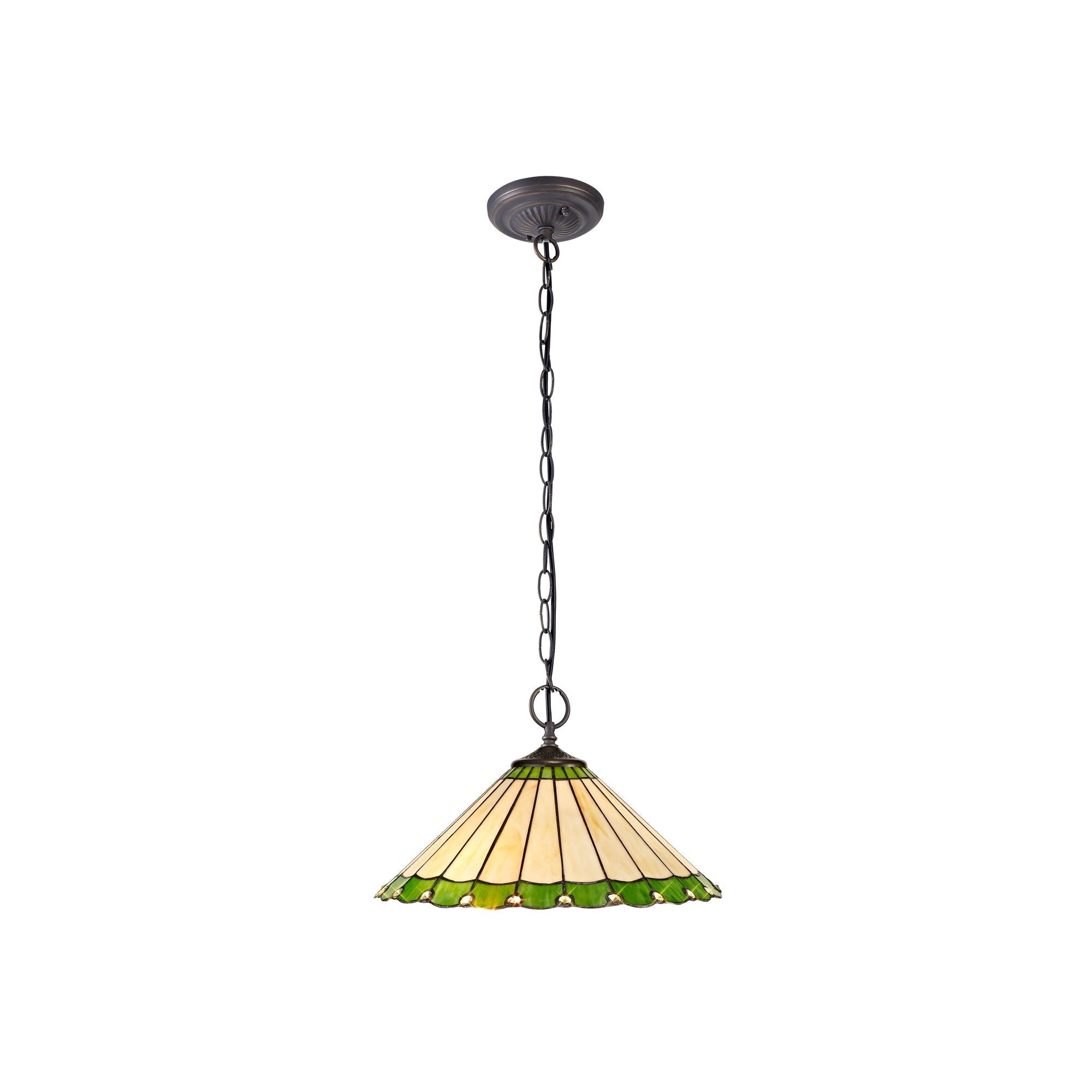 Luminosity Designs - 40cm 2 Light Chamber Tiffany Pendant Light, 2x E27 - Luminosity Designs Ltd