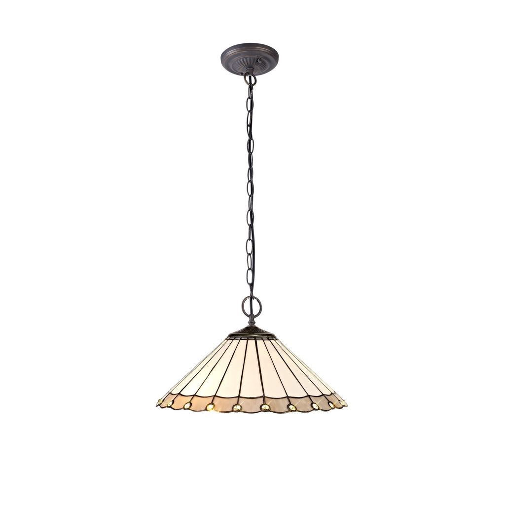 Luminosity Designs - 40cm 2 Light Chamber Tiffany Pendant Light, 2x E27 - Luminosity Designs Ltd