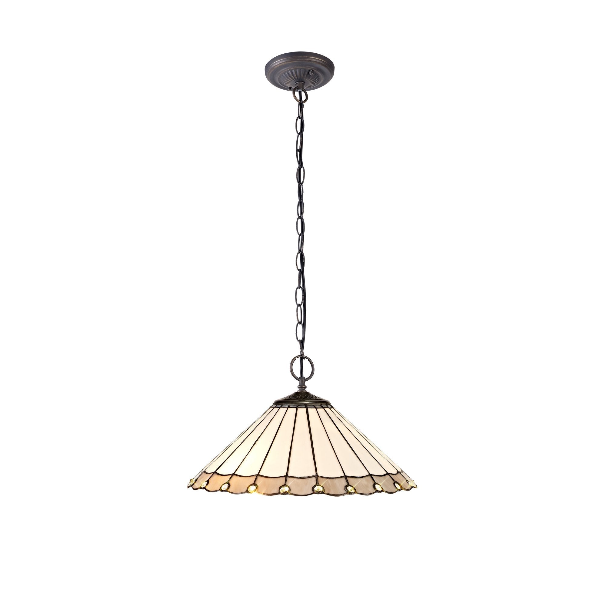 Luminosity Designs - 40cm 2 Light Chamber Tiffany Pendant Light, 2x E27 - Luminosity Designs Ltd