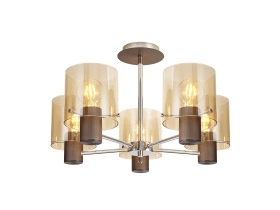 Luminosity Designs - 5 Light Fae Semi Flush Ceiling Fitting - Luminosity Designs Ltd