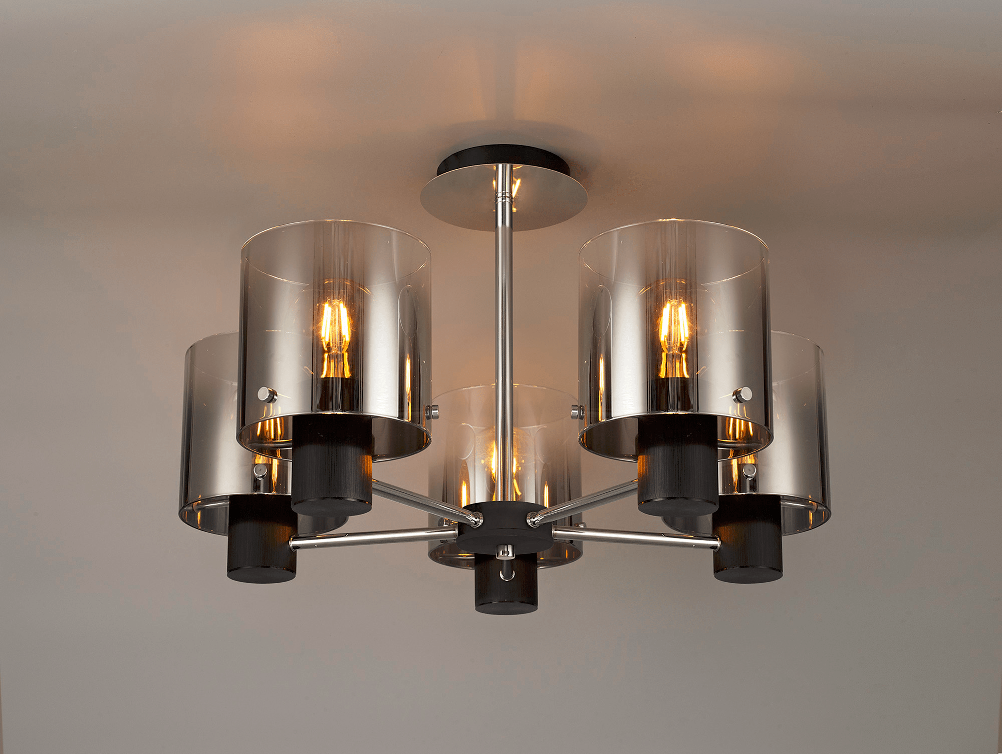 Luminosity Designs - 5 Light Fae Semi Flush Ceiling Fitting - Luminosity Designs Ltd