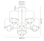 Luminosity Designs - 5 Light Fae Semi Flush Ceiling Fitting - Luminosity Designs Ltd