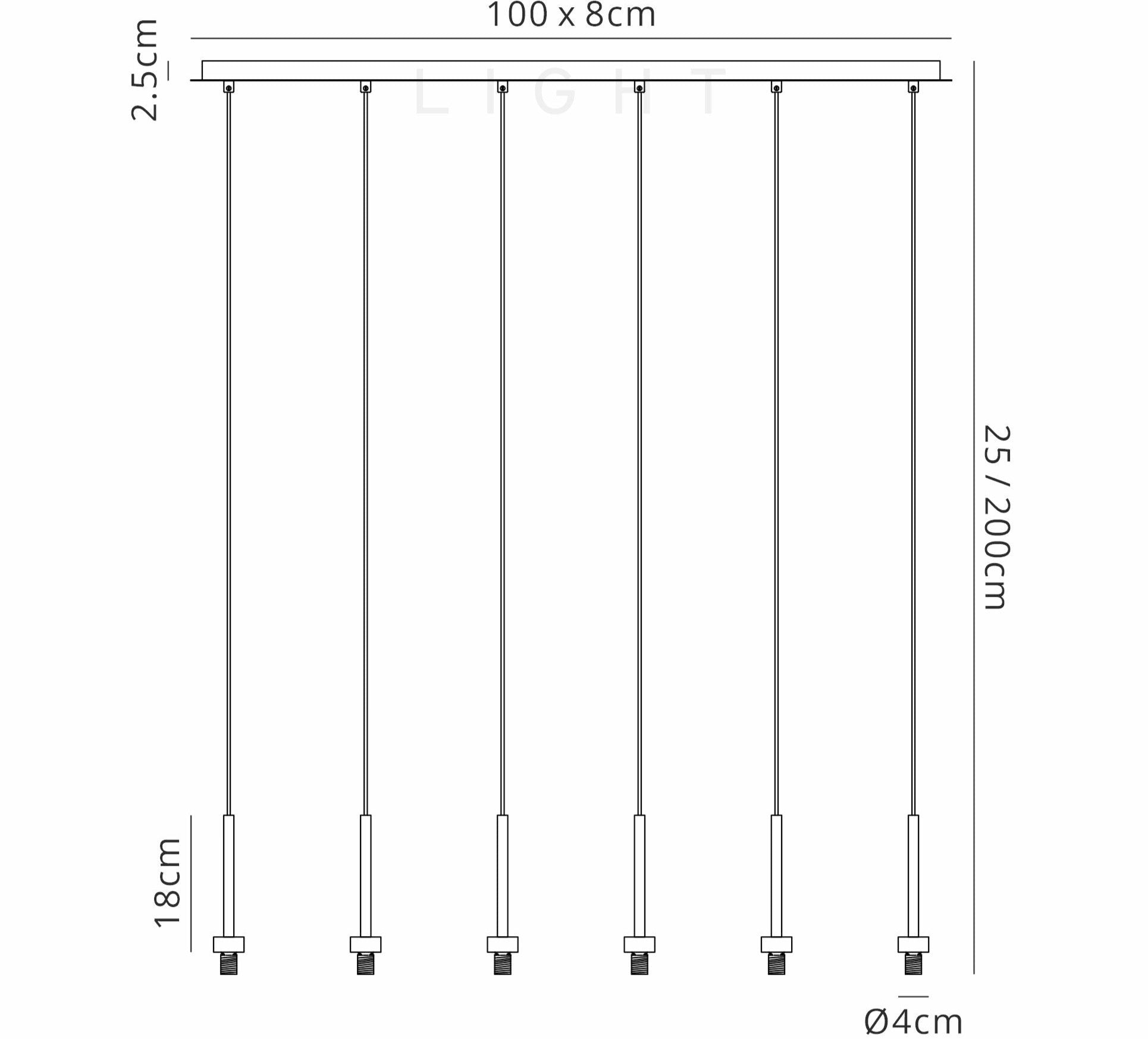 Luminosity Designs - 6 Light Baron Opulence Multi Pendant Bar - Luminosity Designs Ltd
