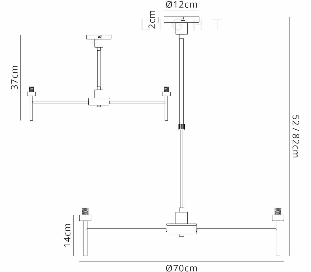 Luminosity Designs - 8 Light Baron Adjustable Chandelier - Luminosity Designs Ltd