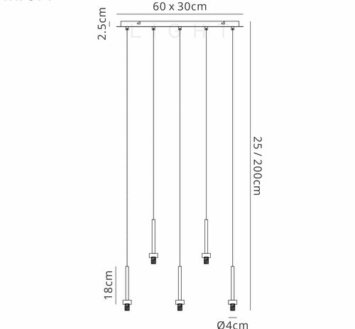 Luminosity Designs - 8 Light Baron Multi Pendant Panel - Luminosity Designs Ltd