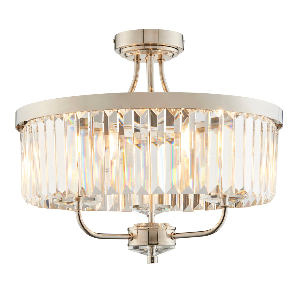 Paris 3 Light Semi Flush Fitting