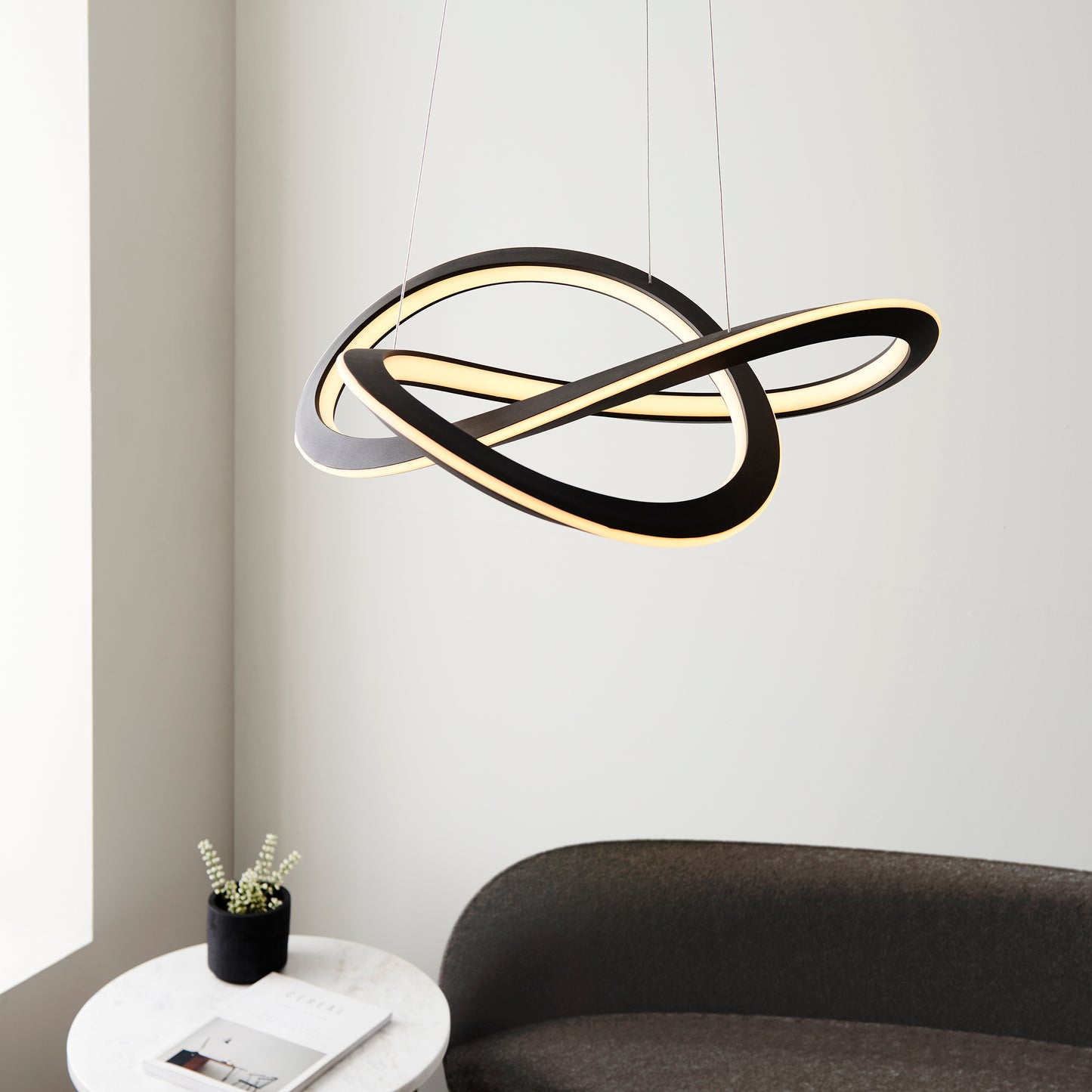 Rubel Textured Black Neon Twist Pendant