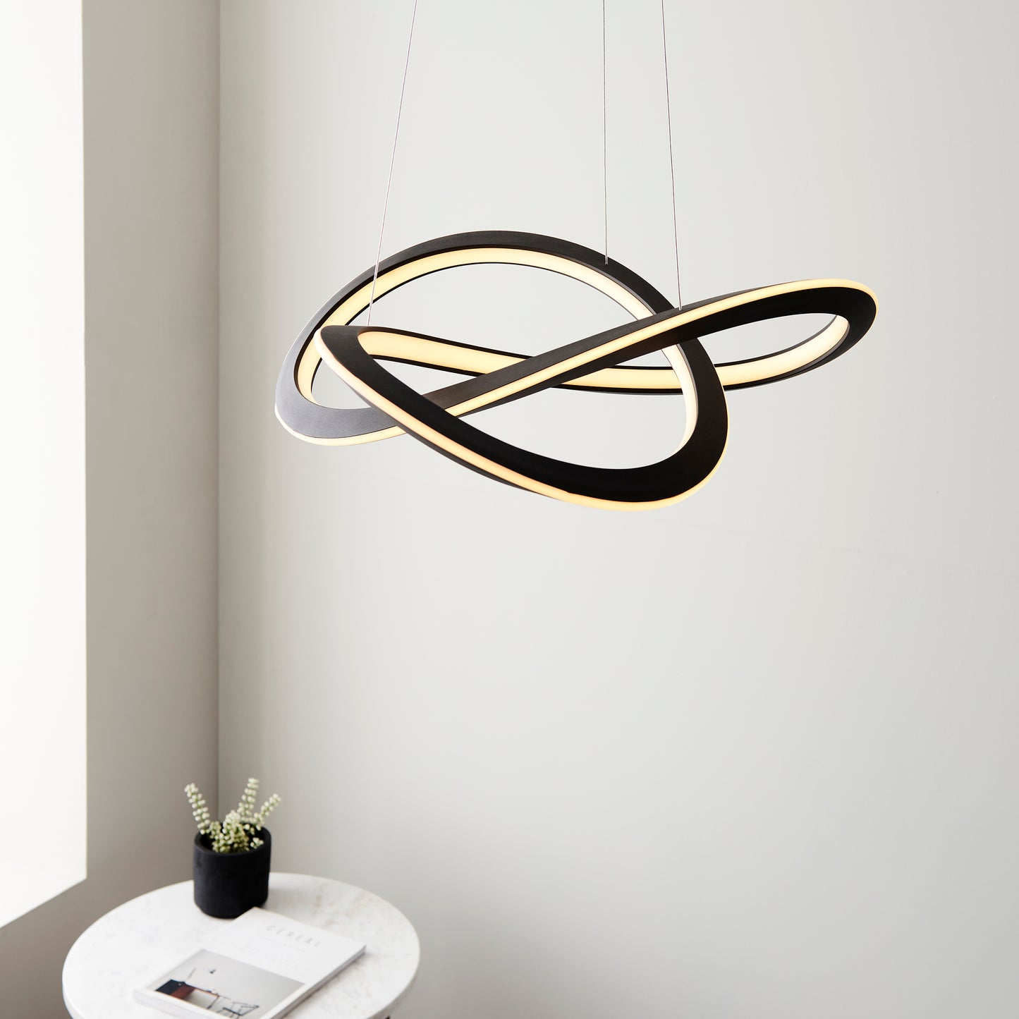 Rubel Textured Black Neon Twist Pendant