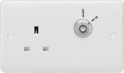 Lockable Curved Edge 13A 1 Gang Double Pole UNSwitched Socket