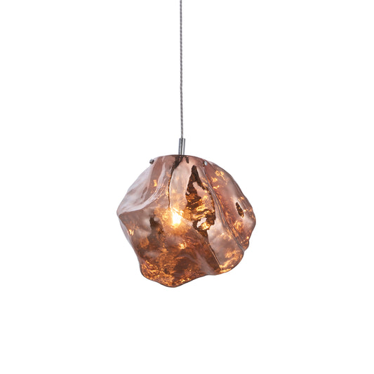 EX DISPLAY -  Copper Coloured Rock Design Pendant