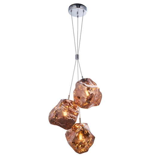 Rock Design 3 Light Pendant