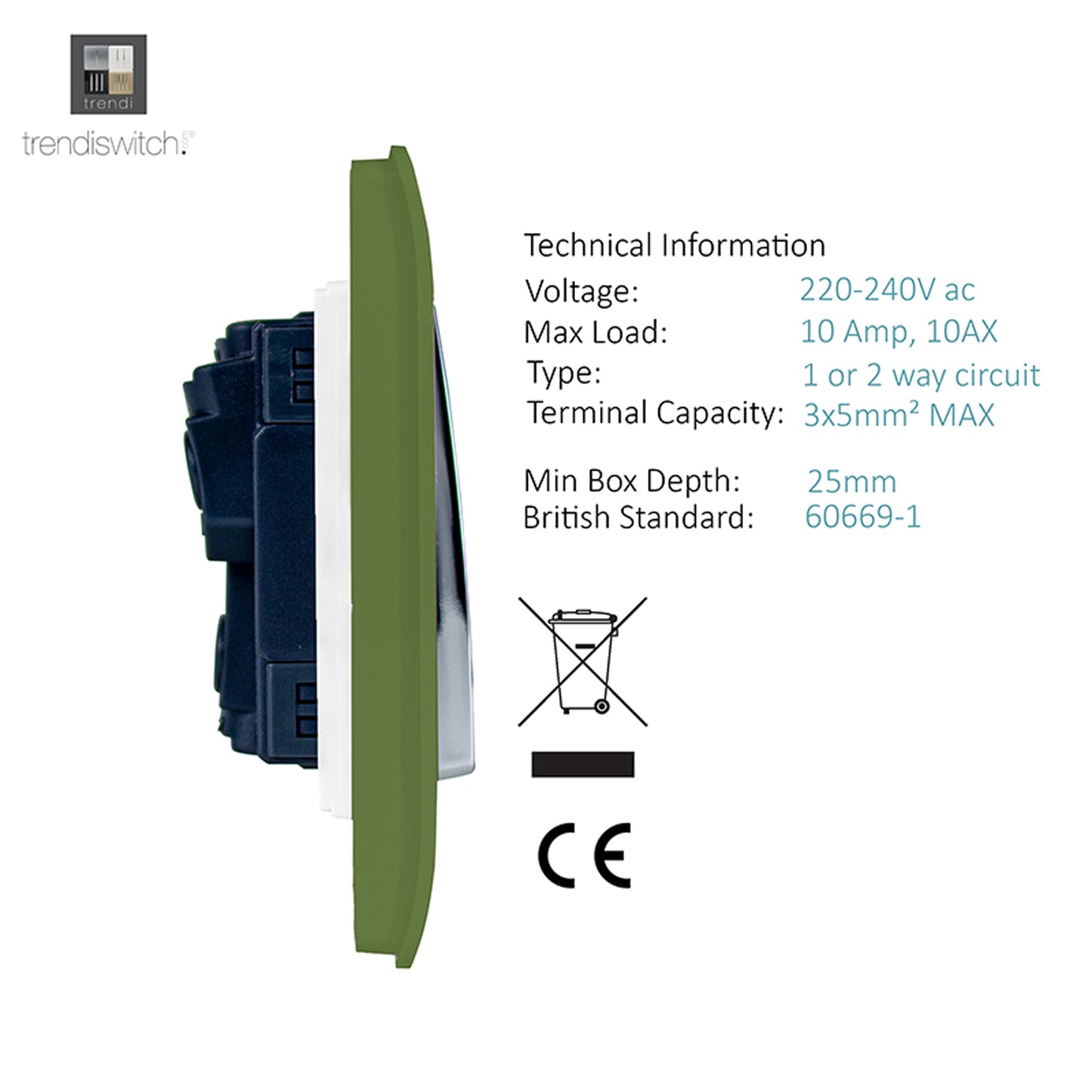 Trendi 8G 2 Way Light Switch