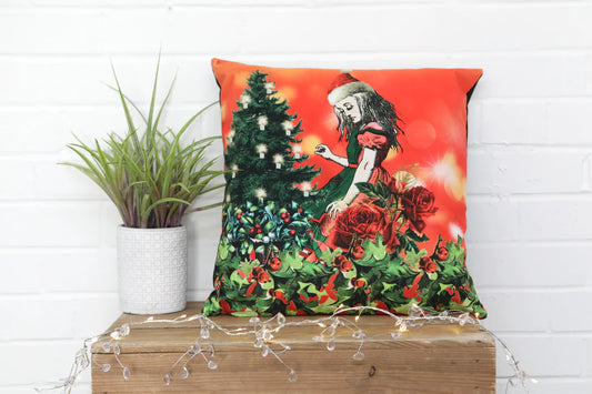 Christmas in Wonderland Festive Artist Style Couch Cushion
