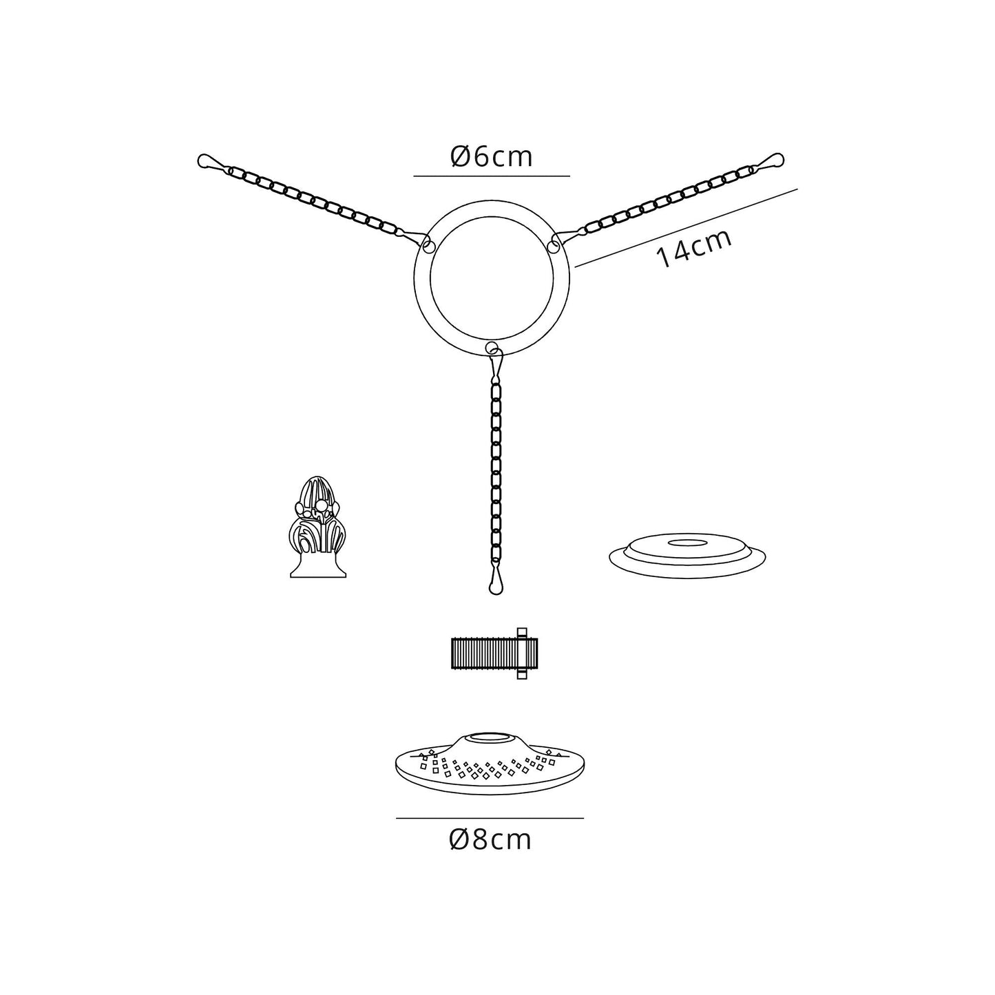 Full Suspension Uplighter Pendant Kit for Tiffany Shades