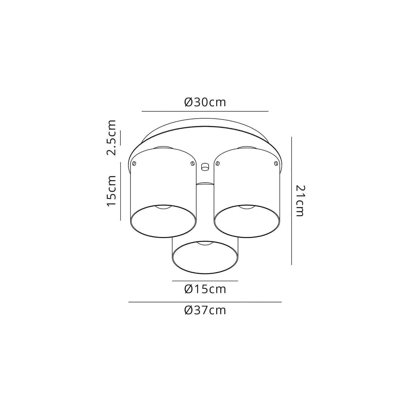 3 Light Fae Flush Ceiling Fitting