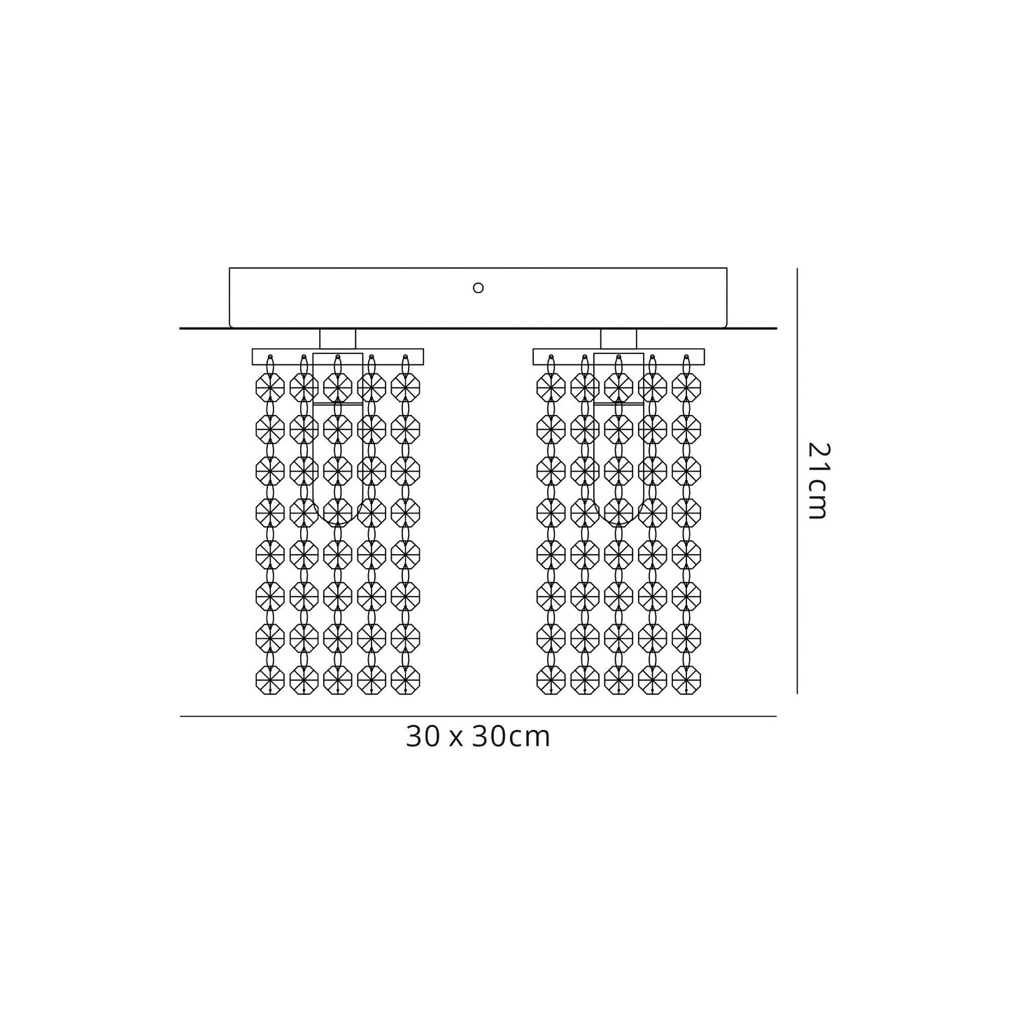 Shine Semi Flush Ceiling Fitting