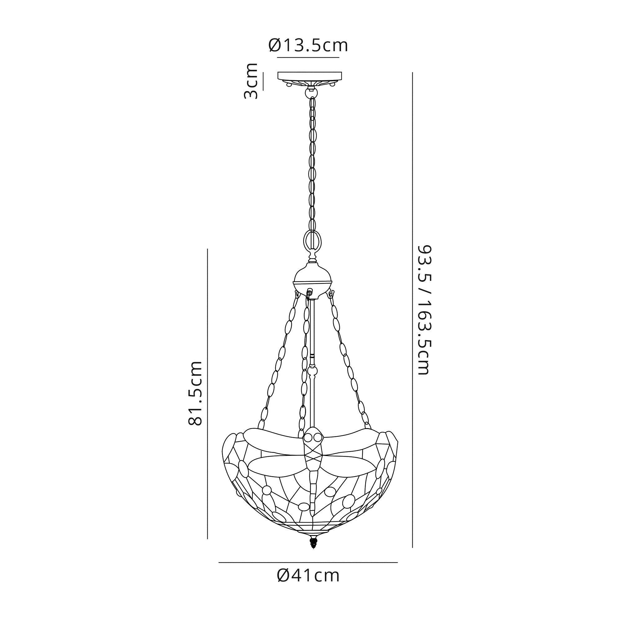 Blue and Yellow Summer Chandelier Style Uplighter Pendant