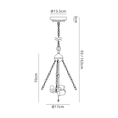 Full Suspension Uplighter Pendant Kit for Tiffany Shades