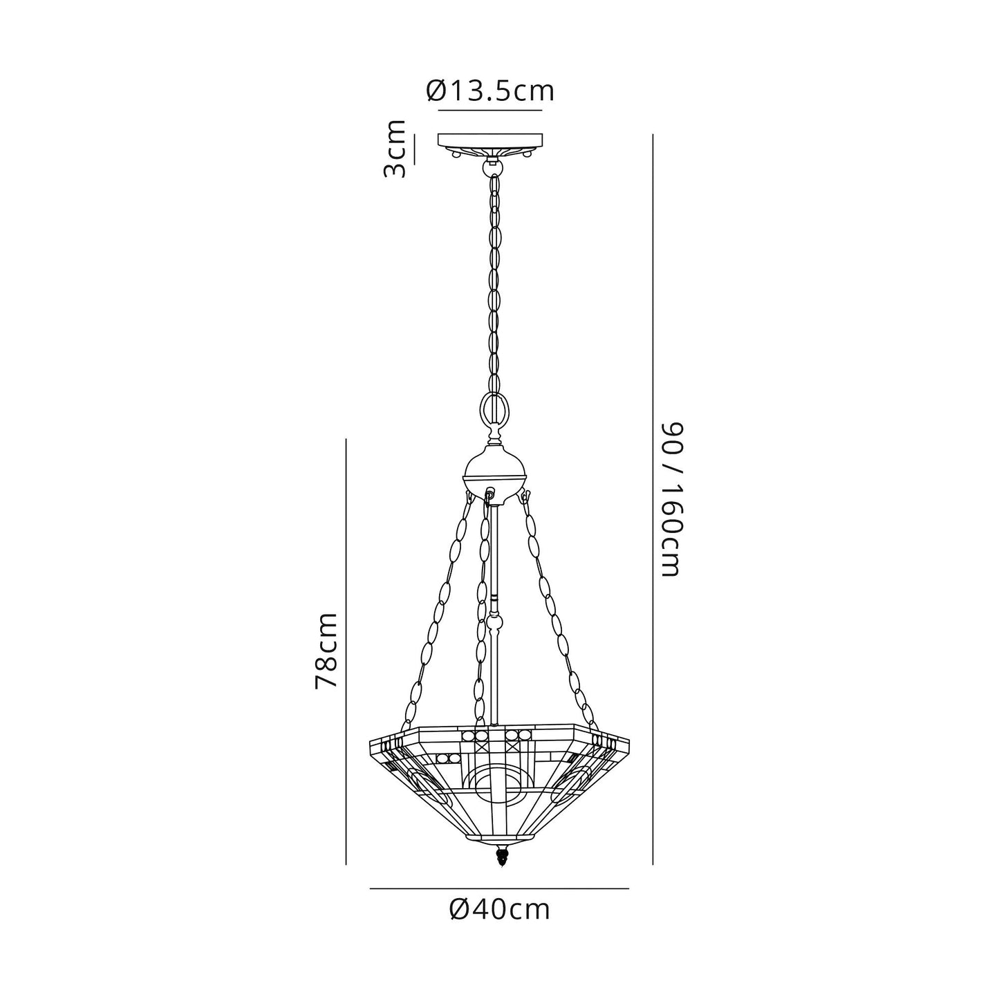 Inca Tiffany Chandelier Style Pendant