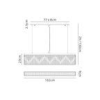 Cruise Rectangular Pure Crystal 102x9cm Linear Pendant Chandelier, 5 Light E14