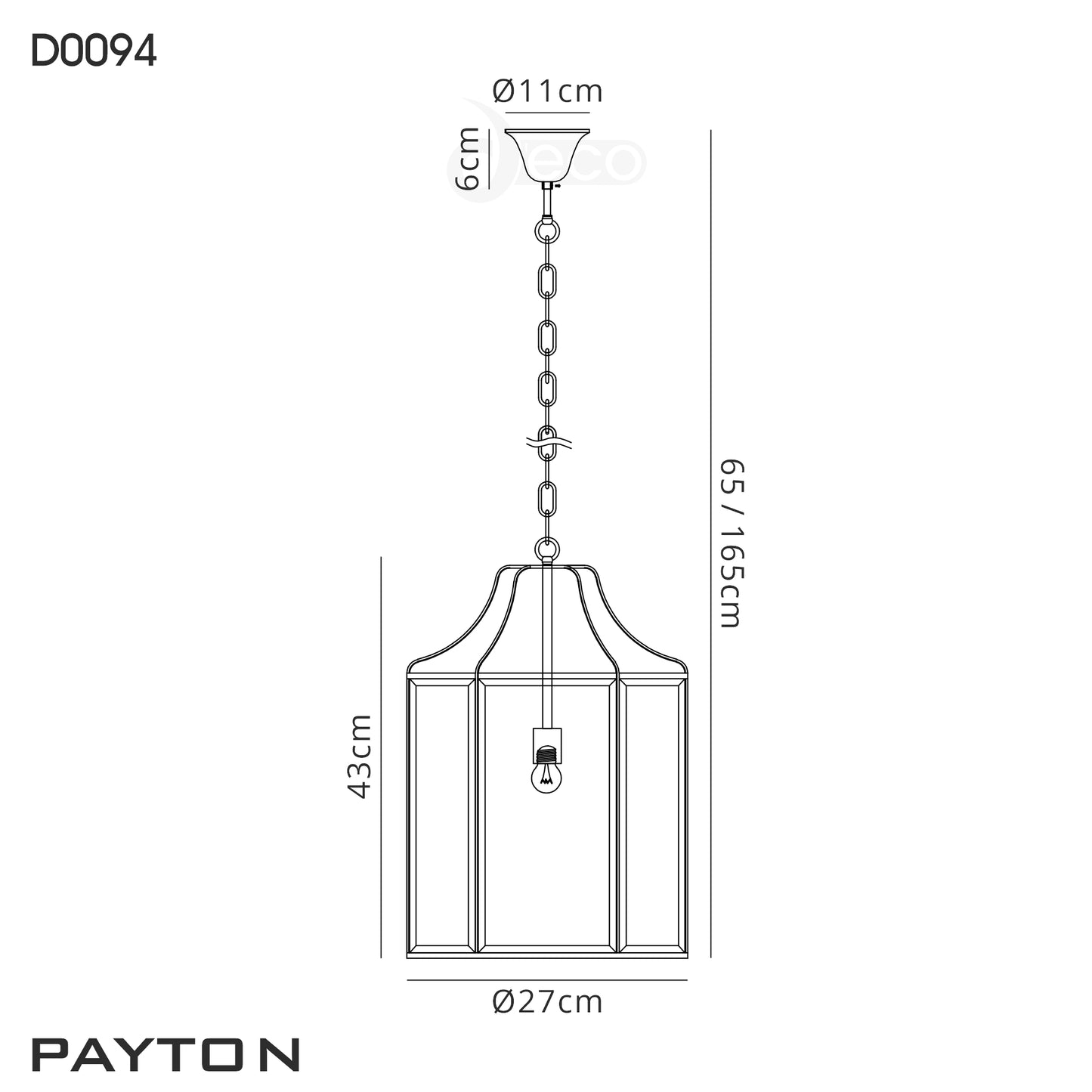 Payton Glass Lantern Pendant