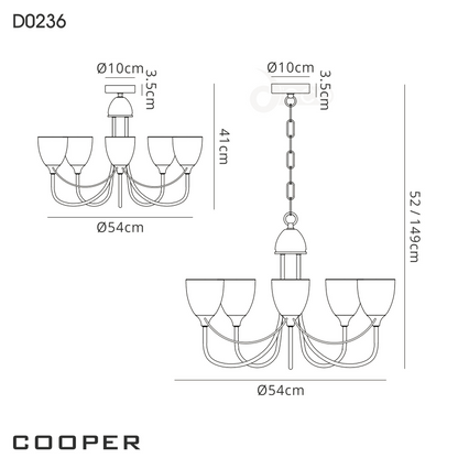 Cooper 5 Light Convertible Ceiling Pendant