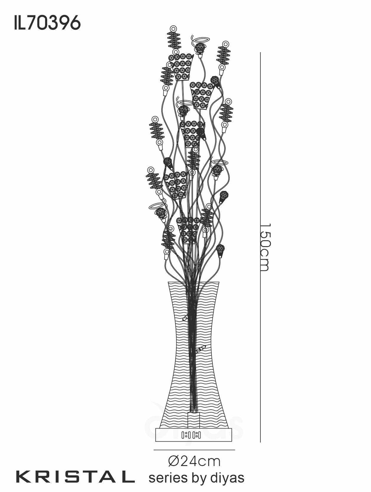 Kristal Crystal Flower Floor Lamp by Cassia Twigue